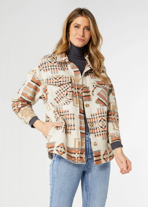 Coco Carmen Aztec Print Shacket