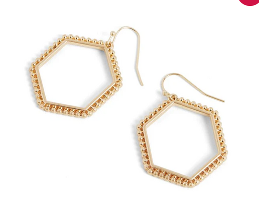 Textured Hexagon Earrings