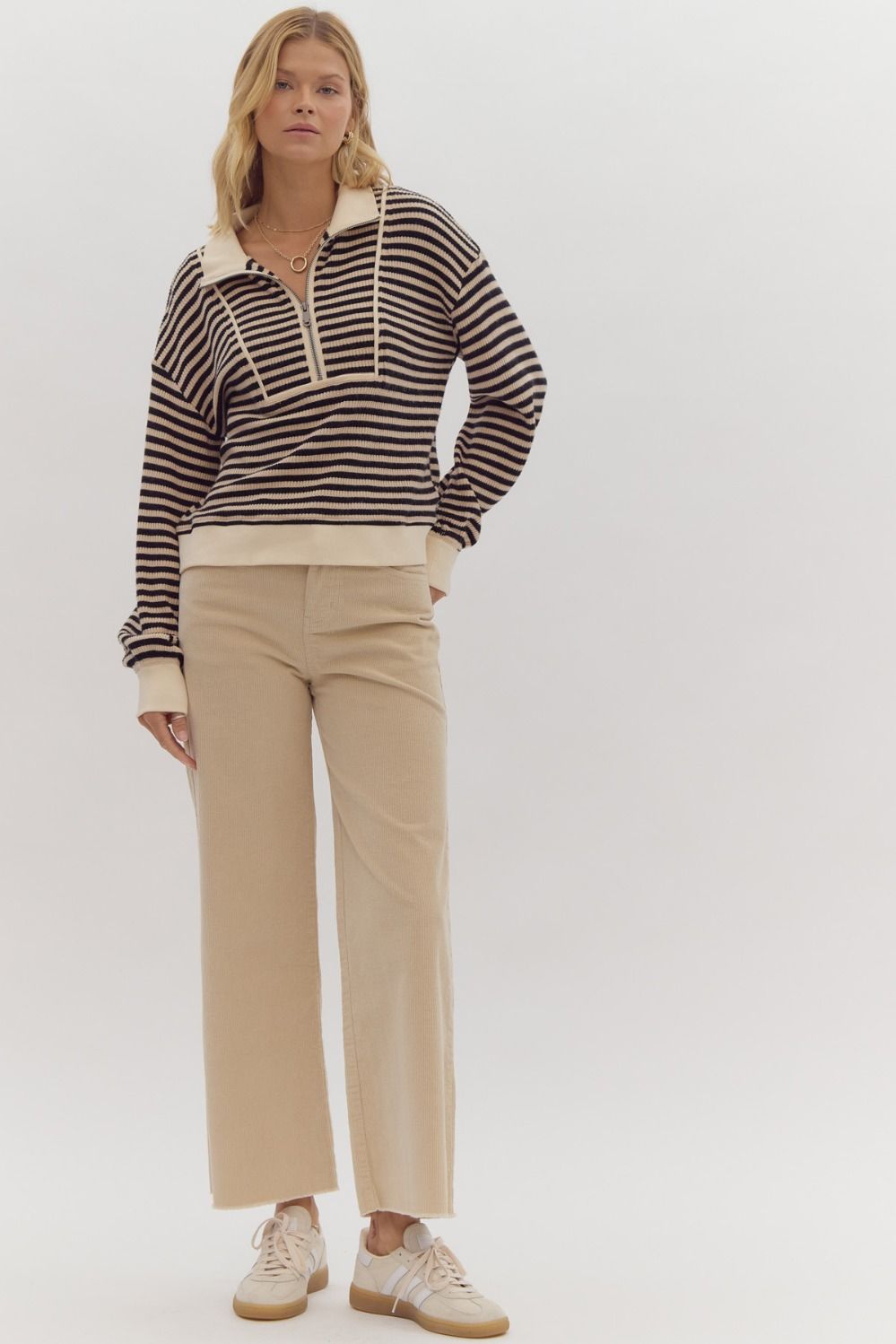 Striped Quarter Zip
