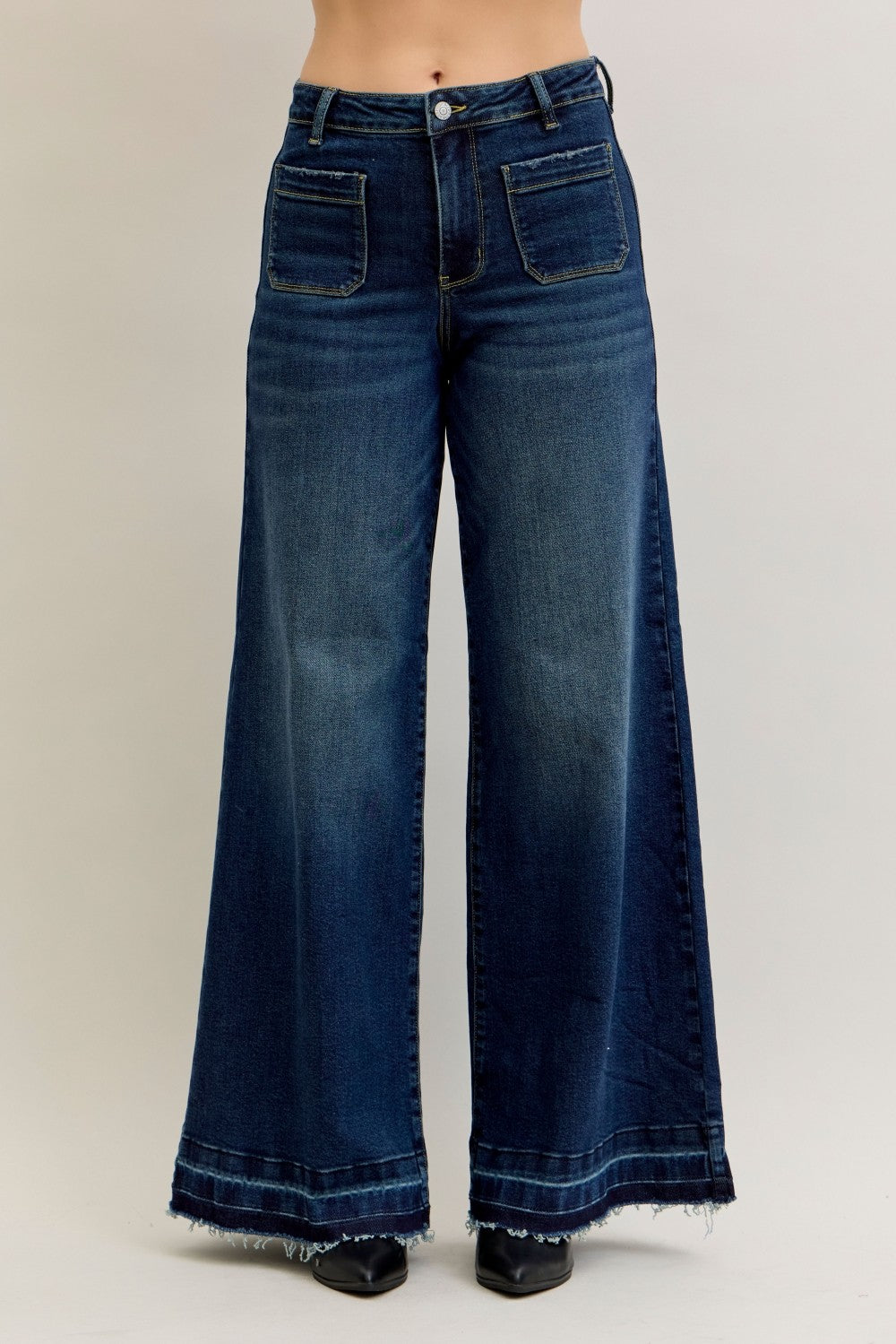 Judy Blue Palazzo Front Pocket Jeans