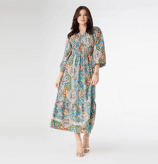 Coco Carmen Lotus Paisley Dress