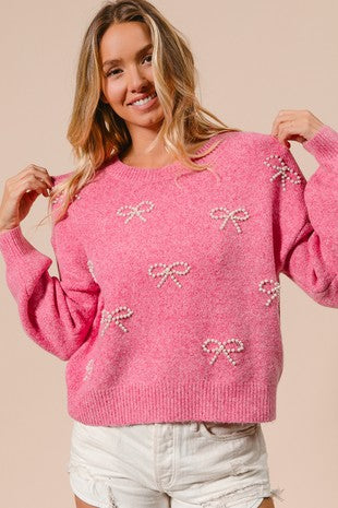 Pearled Bow Sweater