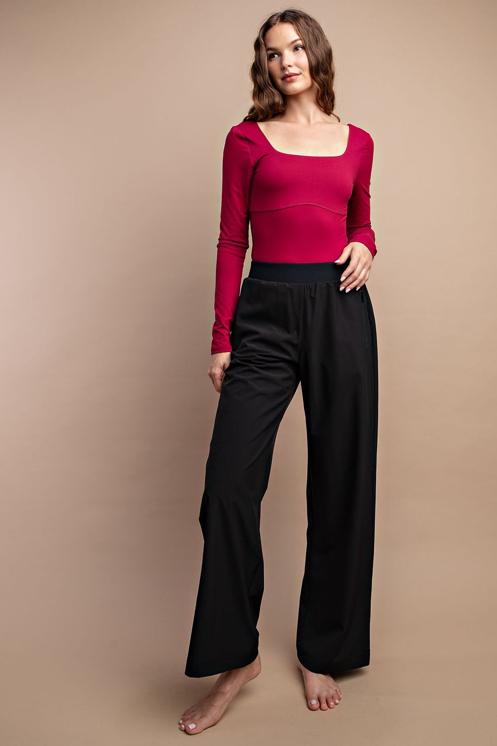 Woven Fleece Straight Leg Pants