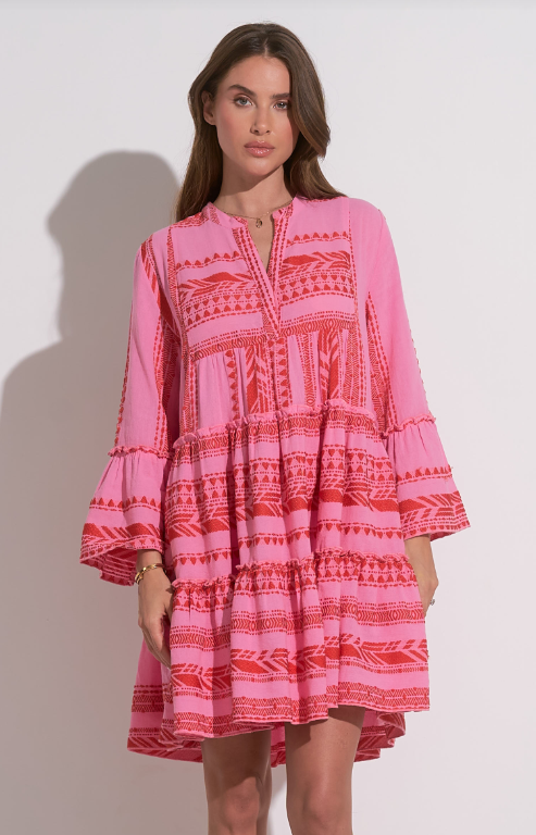 Elan Ruffle Sleeve Dress