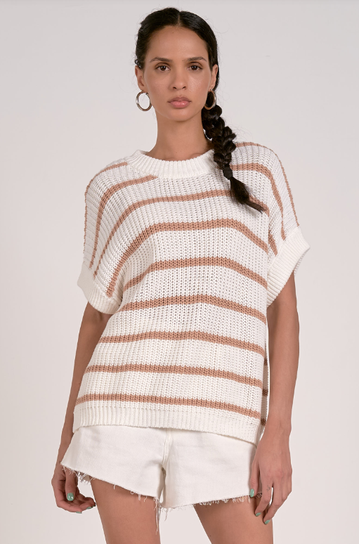 Elan Tan Stripe Sweater