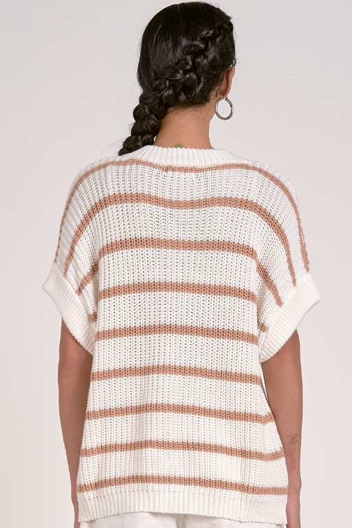 Elan Tan Stripe Sweater