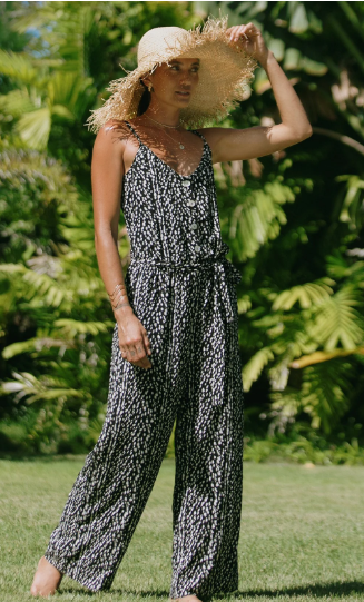 Tribal Button Front Jumpsuit