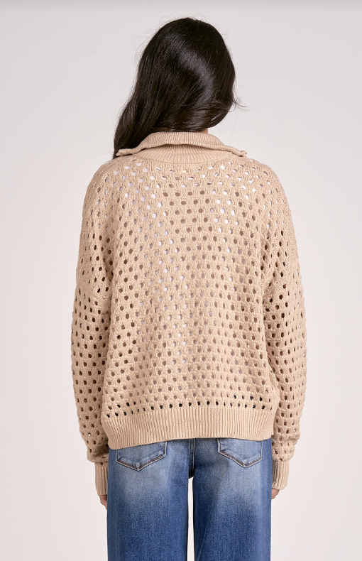 Elan Crochet Sweater 1/4 Zip