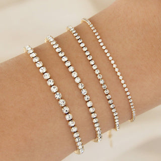 CZ Tennis Bracelet: Gold / 1.5mm