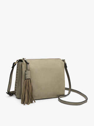 Sabrina Two Tone Crossbody – 3 Compartment Bag | M1918 : Mustard/Brown