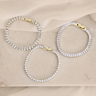 Tennis Bracelet: Gold / Baguette