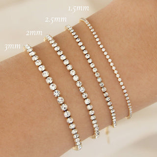 CZ Tennis Bracelet: Gold / 1.5mm