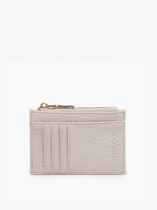 Sia Zip Card Holder Wallet – Compact Vegan Leather Cheetah-Rose