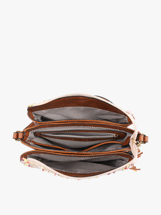Sabrina Two Tone Crossbody – 3 Compartment Bag | M1918 : Mustard/Brown