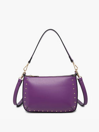 Carmen Studded Crossbody Bag – Shoulder Strap | M2629 : Brown