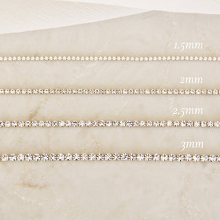 CZ Tennis Bracelet: Gold / 1.5mm