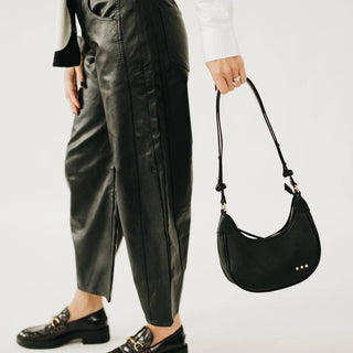 Celeste Crescent Shoulder Bag: Black