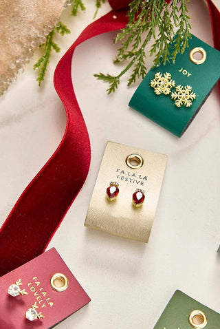 Holiday Stud Love Earrings - Falala Festive