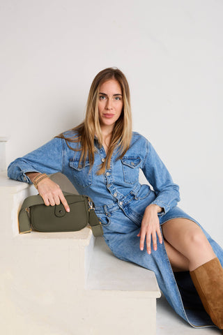Kallie Snap Front Crossbody Bag – Nylon Strap | M2599: Rust