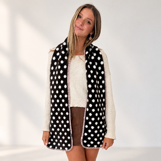 Trudy Polka Dot Scarf: Brown