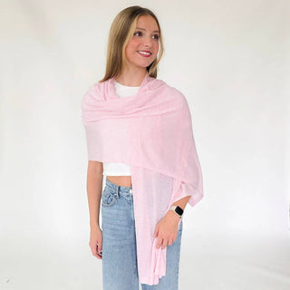 Catalina Cashmere Blend Travel Scarf: Light Grey