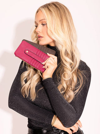 Saige Slim Card Holder Women's Wallet | WL1889 : Rose Gold