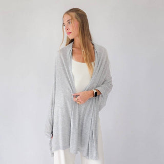Catalina Cashmere Blend Travel Scarf: Light Grey