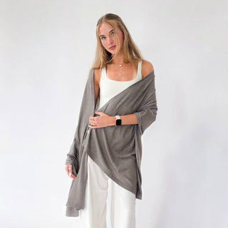 Catalina Cashmere Blend Travel Scarf: Light Grey