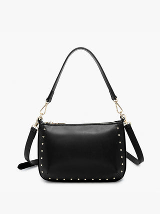 Carmen Studded Crossbody Bag – Shoulder Strap | M2629 : Brown