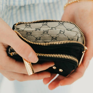 Nylon Cameron Double Zip Card Wallet: Camouflage