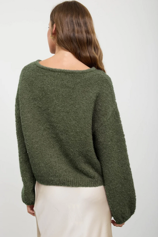 Olive Fuzzy Sweater