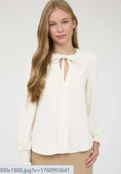 Blu Pepper Necktie Blouse