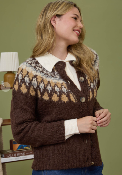 Fair Isle Knit Cardigan