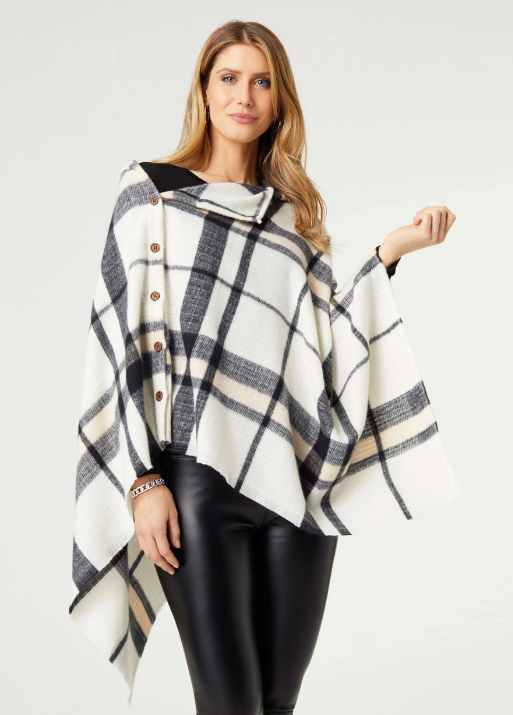 Coco Carmen Plaid Poncho