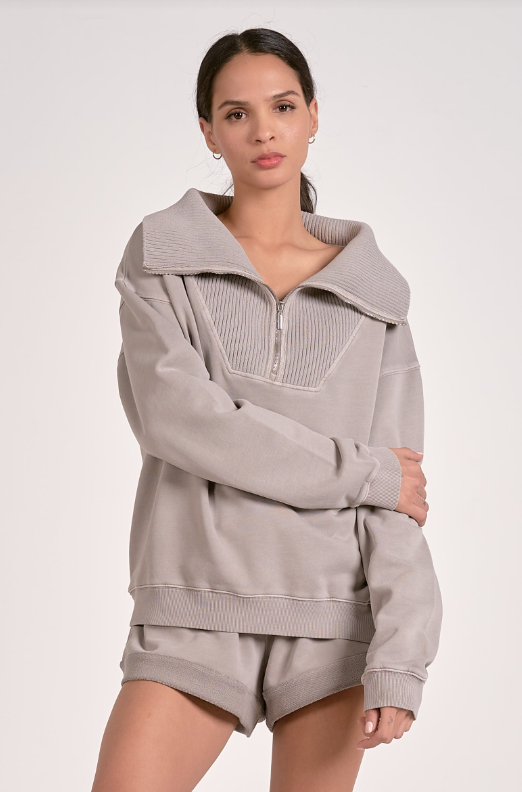 Elan Gray Sweatshirt 1/4 Zip