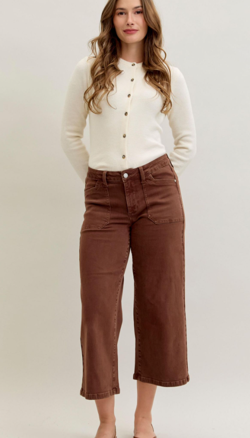 Judy Blue Brown Cropped