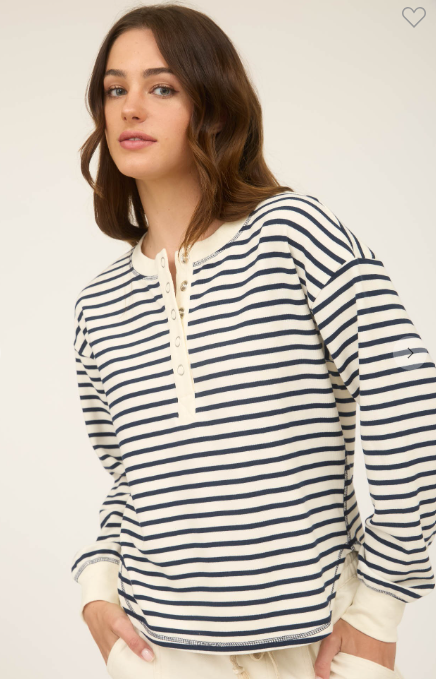 Stripe Long Sleeve Knit Top