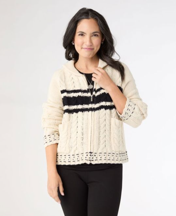 Coco Carmen Collared Zip Cardigan