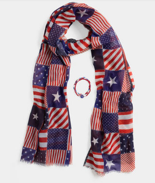 Coco Carmen Patchwork Scarf + Bracelet Set