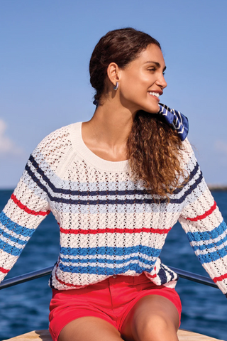 Tribal Stripped Crewneck Sweater