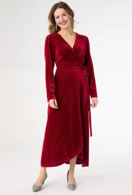 Coco Carmen Velour Wrap Dress
