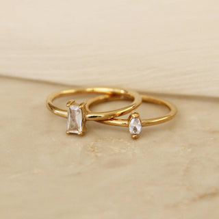 CZ Baguette or Tiny Marquise Ring: Clear / 7 / Tiny Marquise