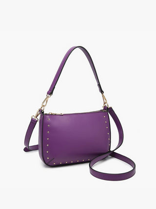 Carmen Studded Crossbody Bag – Shoulder Strap | M2629 : Brown
