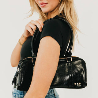 Arlys Barrel Shoulder Bag: Black
