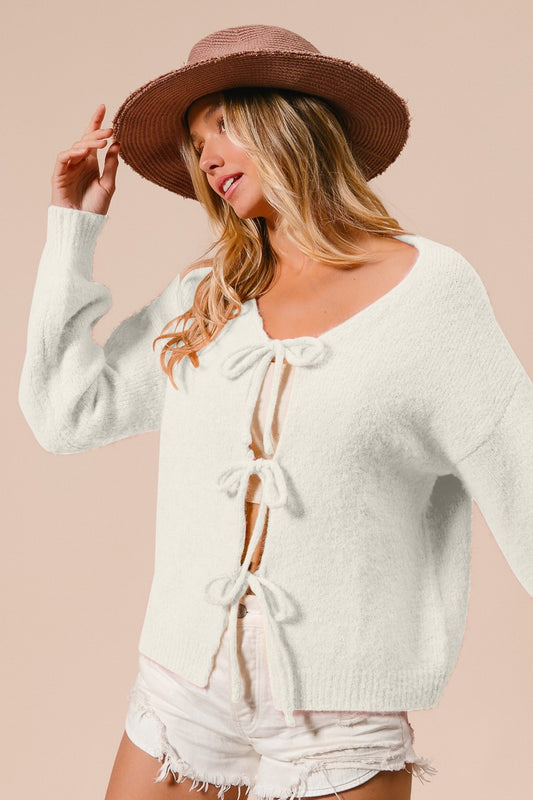 Front Bow Detail Cardigan