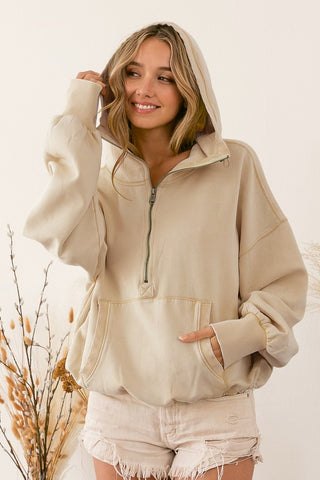 Half Zip Fleece Hoodie
