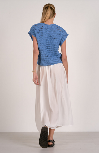 Elan Blue Short Sleeve Sweater