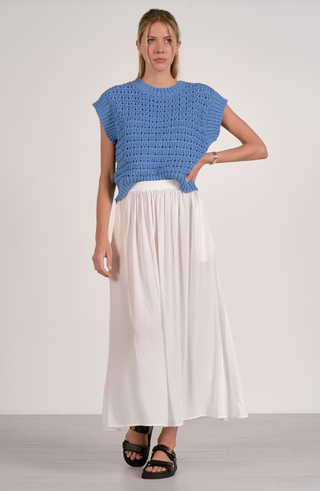 Elan Blue Short Sleeve Sweater