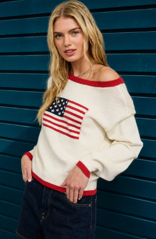 Blu Pepper American Flag Pullover
