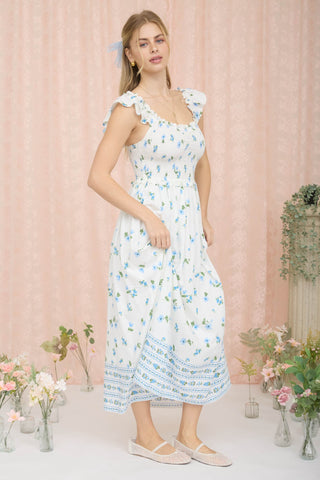 Blu Pepper Floral Smocked Midi Dress